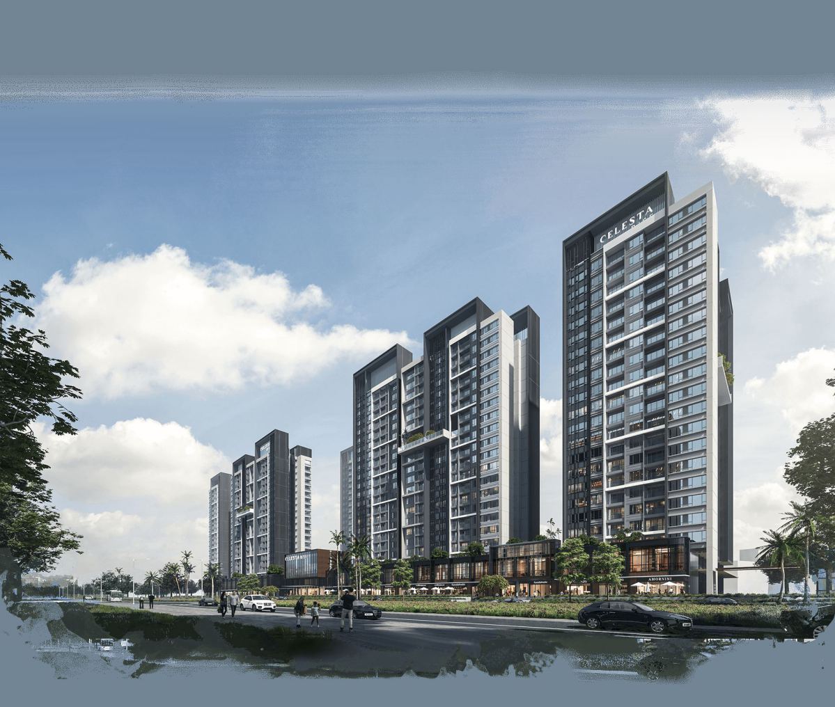 Dự án gồm 5 Block cao 20 tầng, dự kiến cung ứng cho thị trường 2.400 căn hộ cao cấp
